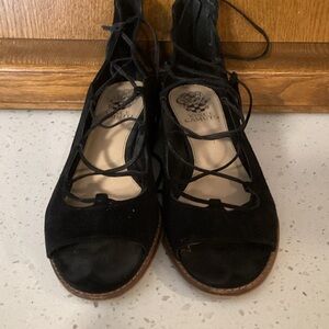 Vince Camuto Black Lace-Up Women's Shoes